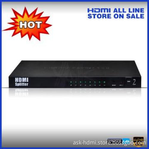 Support 3D HDMI Splitter 1 to 8